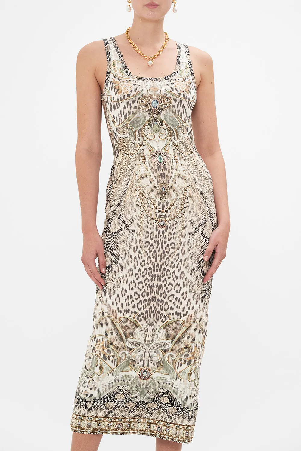 JERSEY SCOOP NECK TANK DRESS LOOKING GLASS HOUSES sold by Camilla product image thumbnail 5