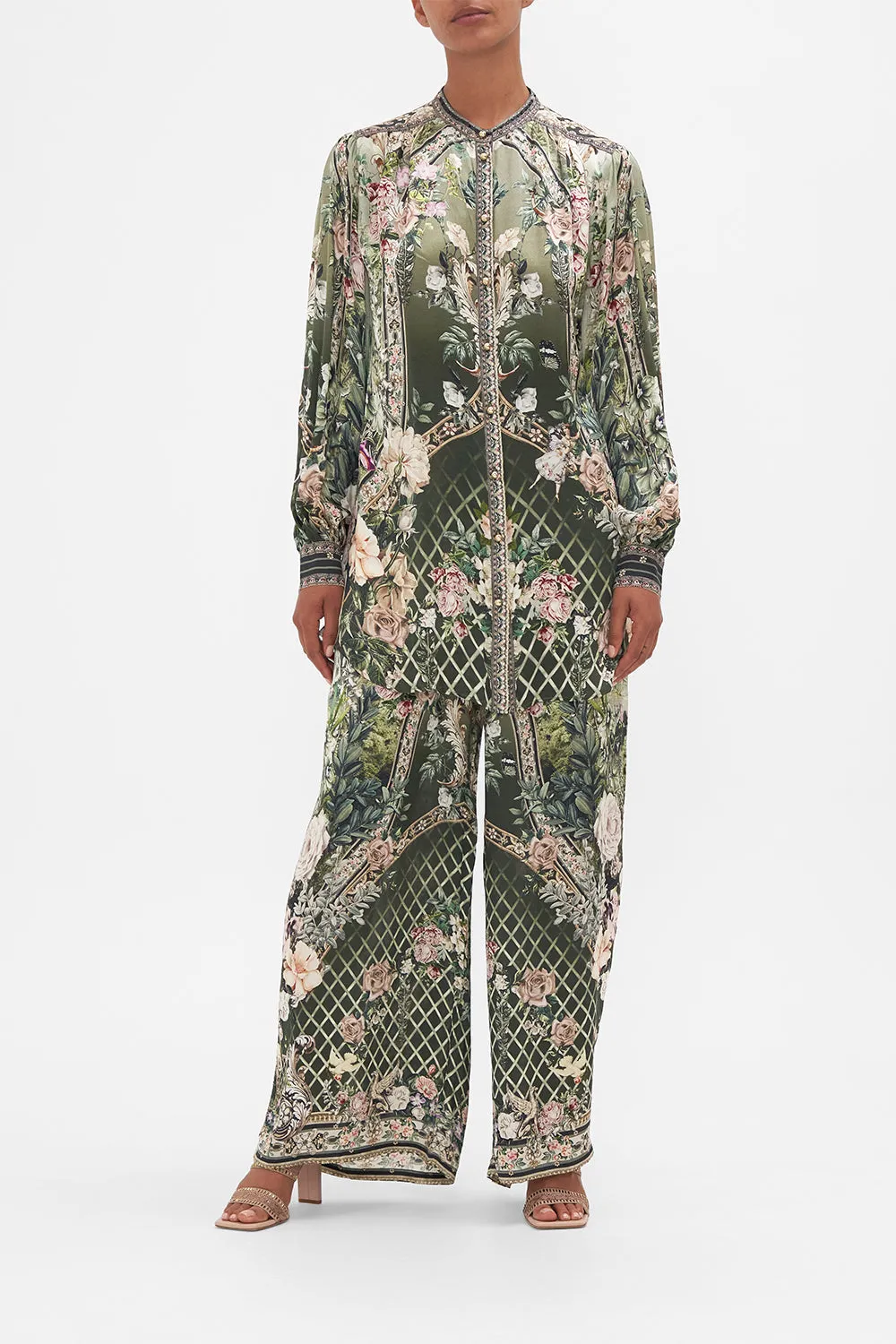 BLOUSON SLEEVE BLOUSE WITH YOKE GARDEN OF GOOD FORTUNE sold by Camilla