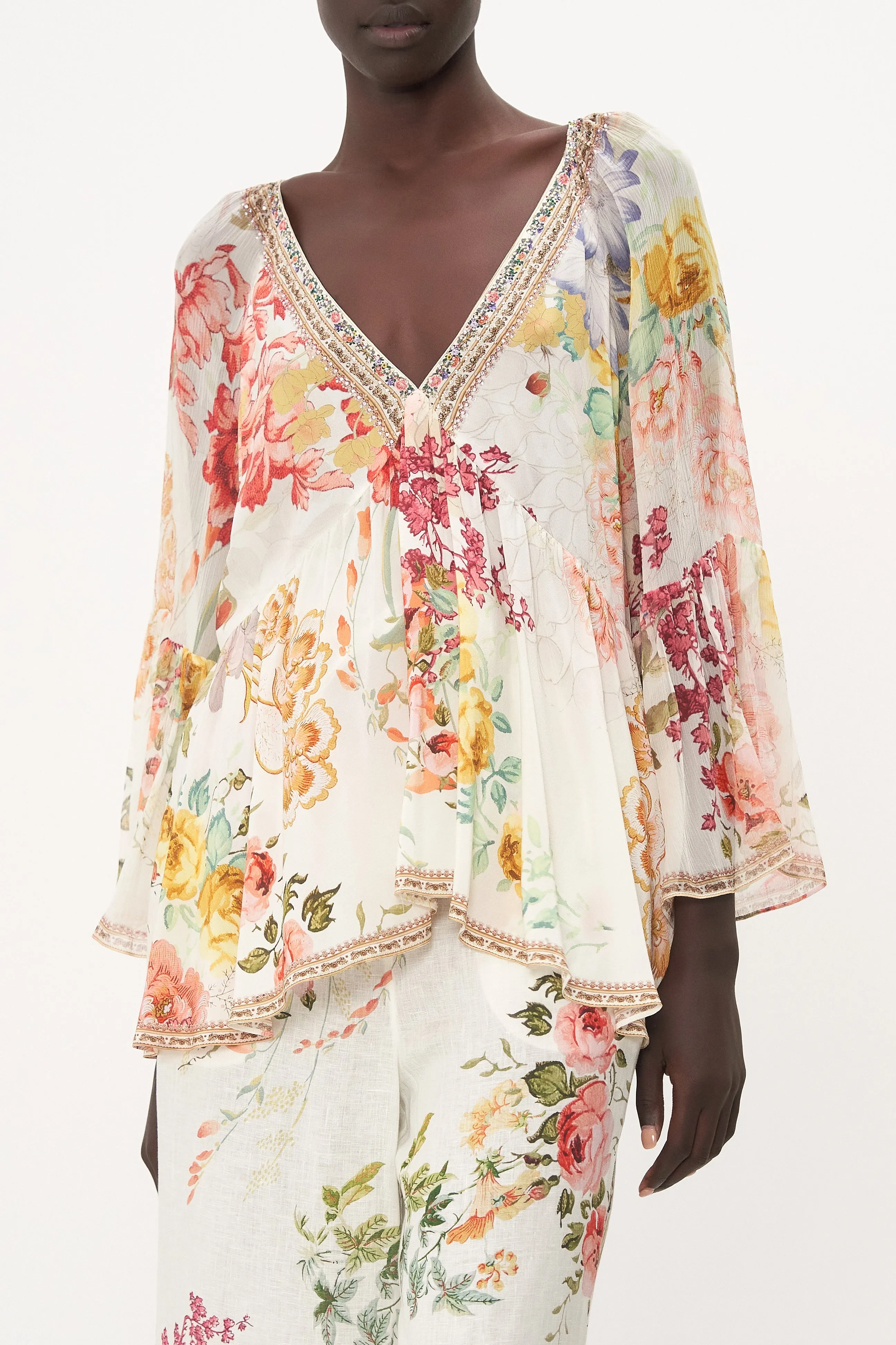 RAGLAN BLOUSE WITH SLEEVE RUFFLE ROMANTIC RITES sold by Camilla product image thumbnail 5