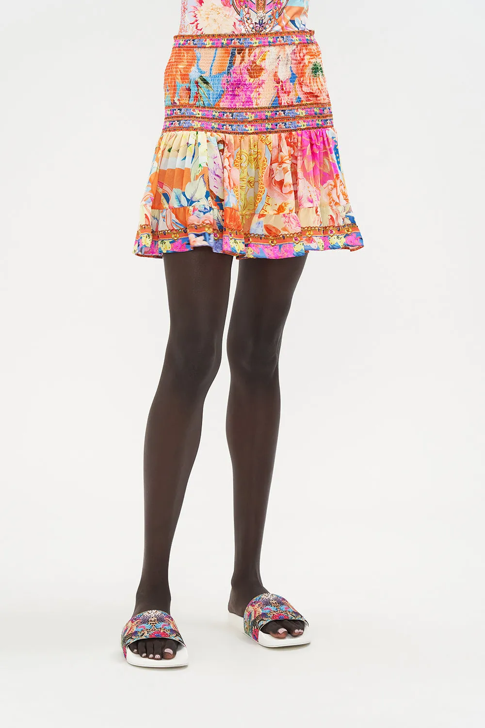 SHORT SHIRRED SKIRT MEET ME IN THE GARDEN sold by Camilla product image thumbnail 5