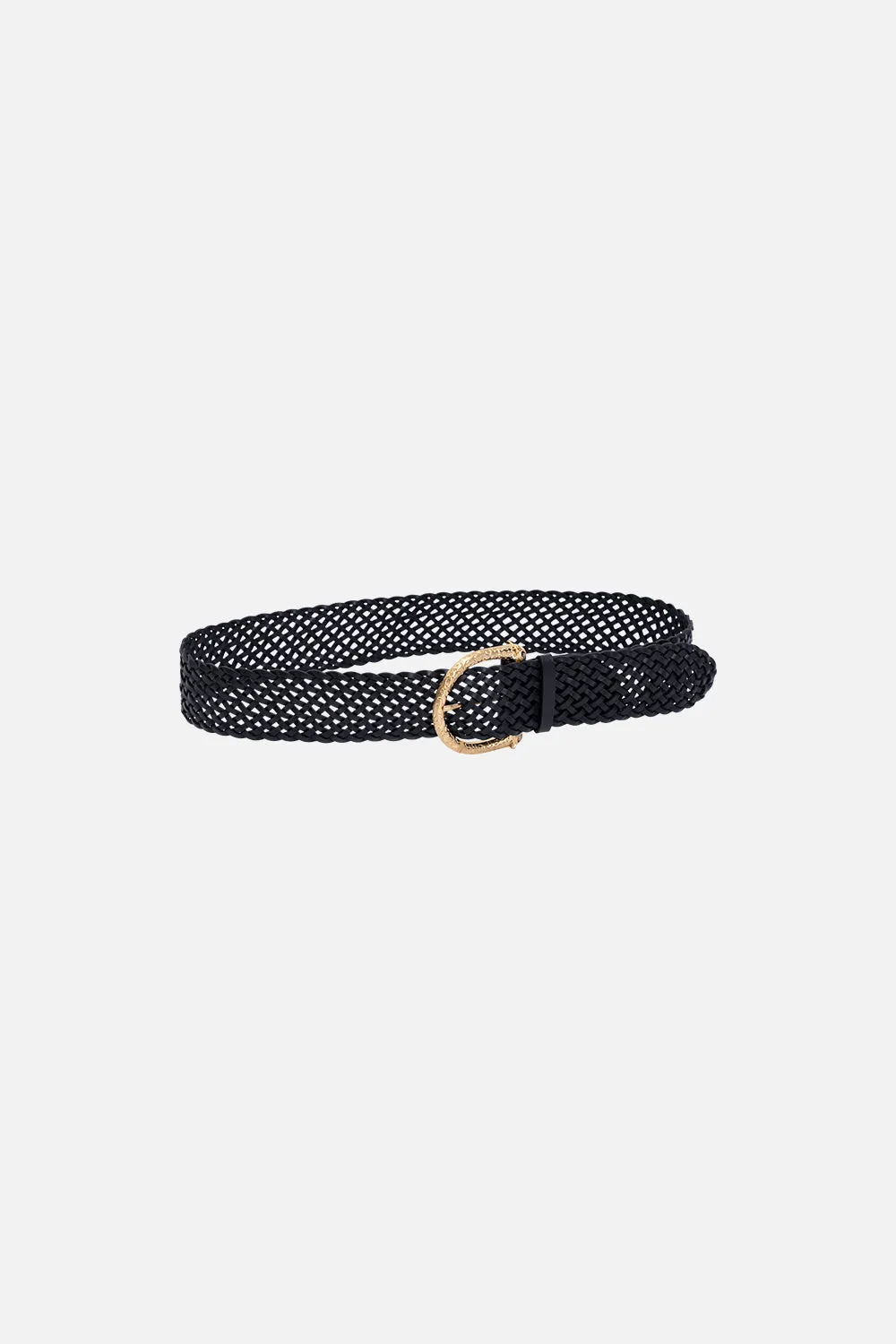 BRAIDED LEOPARD BUCKLE BELT SOLID BLACK sold by Camilla product image thumbnail 2