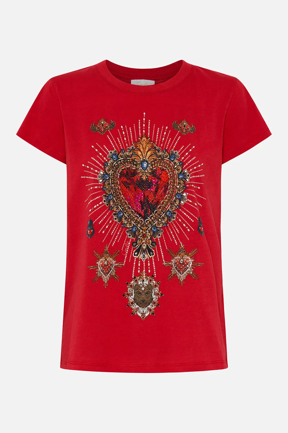 SLIM FIT ROUND NECK T-SHIRT VIEW FROM THE VEIL sold by Camilla product image thumbnail 3