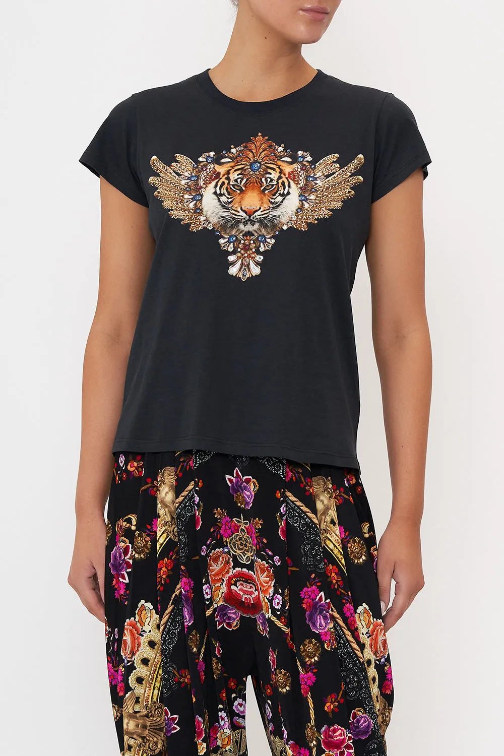 SLIM FIT ROUND NECK T-SHIRT DANCE WITH DUENDE sold by Camilla product image thumbnail 5