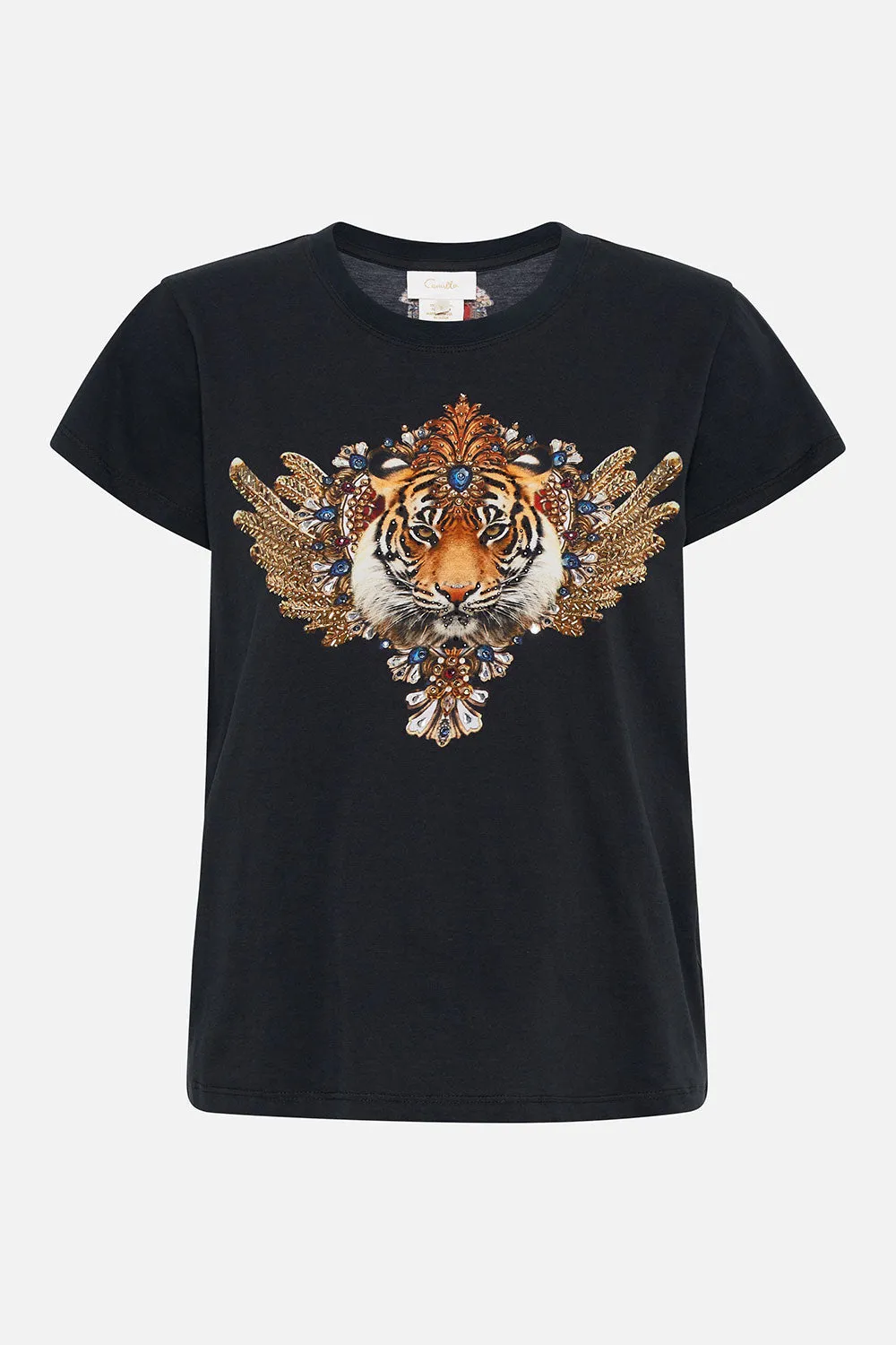 SLIM FIT ROUND NECK T-SHIRT DANCE WITH DUENDE sold by Camilla product image thumbnail 3