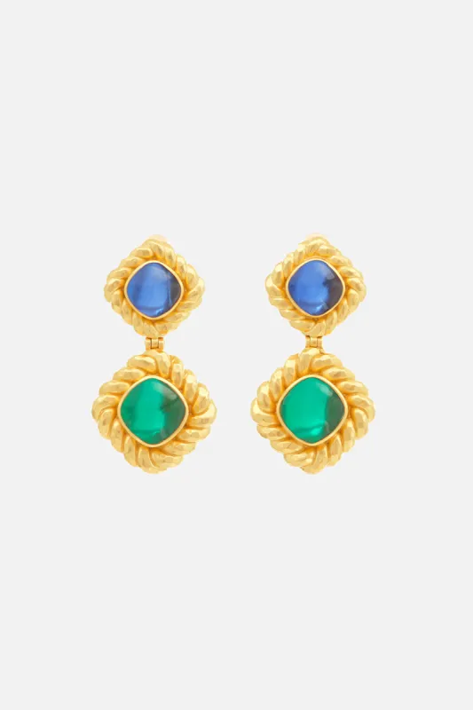 CARLOTTA EMERALD & SAPPHIRE EARRINGS MULTI sold by Camilla