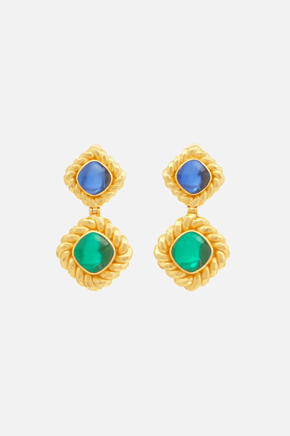 CARLOTTA EMERALD & SAPPHIRE EARRINGS MULTI sold by Camilla
