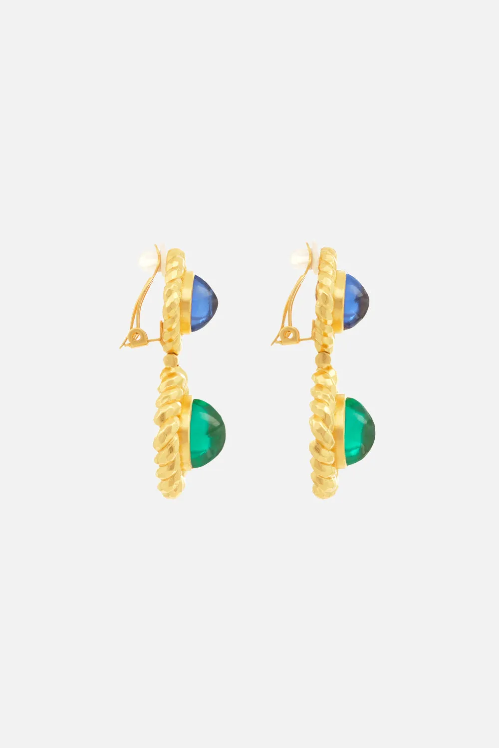 CARLOTTA EMERALD & SAPPHIRE EARRINGS MULTI sold by Camilla product image thumbnail 3