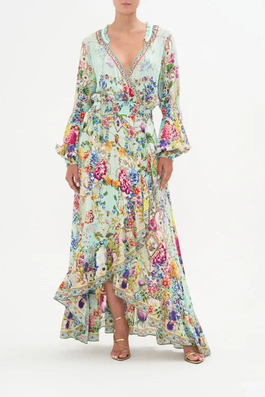 BLOUSON SLEEVE WRAP DRESS HONEY HONEY sold by Camilla