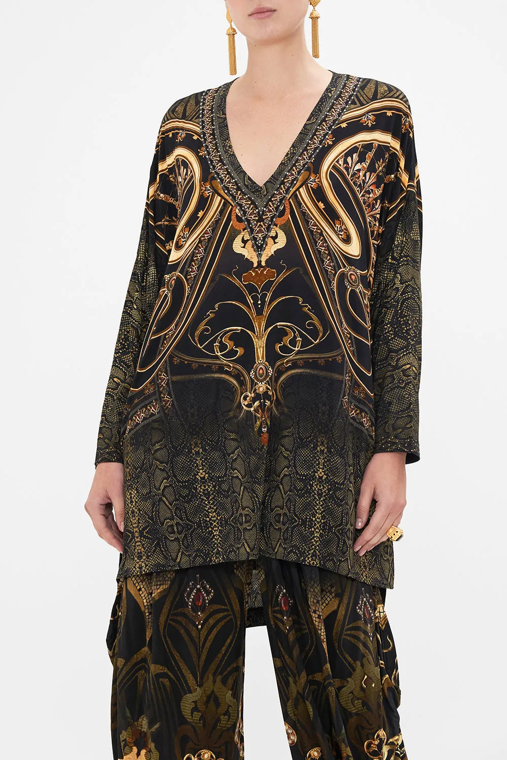 SIDE SPLIT TEE NOUVEAU NOIR sold by Camilla product image thumbnail 5