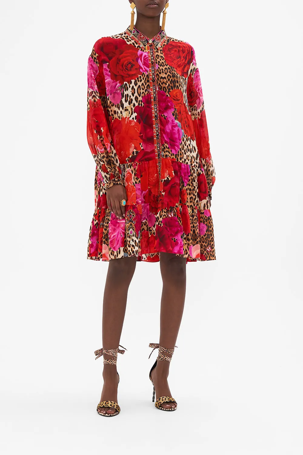 TIERED SHIRT DRESS HEART LIKE A WILDFLOWER sold by Camilla