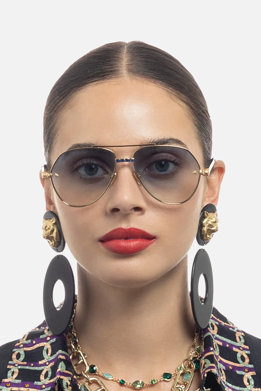 NOTHING IN MODERATION SUNGLASSES GOLD / BLUE sold by Camilla product image thumbnail 4