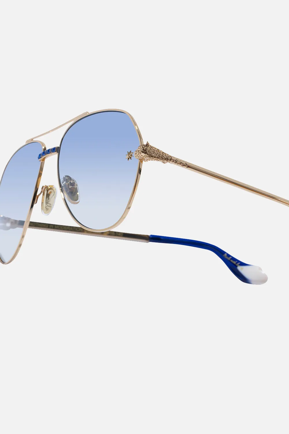 NOTHING IN MODERATION SUNGLASSES GOLD / BLUE sold by Camilla product image thumbnail 3