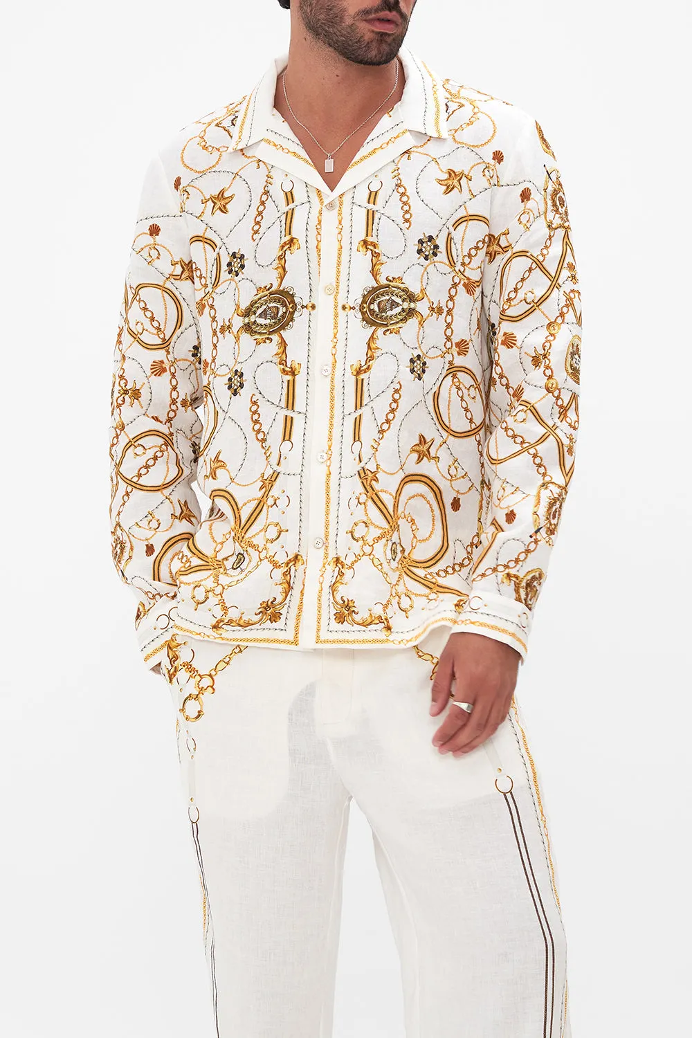 LONG SLEEVE CAMP COLLARED SHIRT COAST TO COAST sold by Camilla product image thumbnail 5