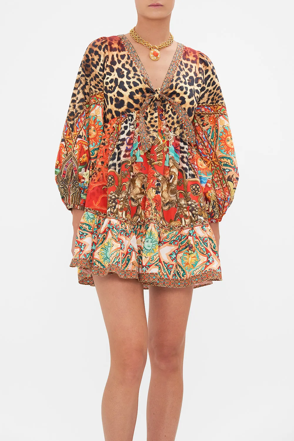 SHORT TIE FRONT BLOUSON DRESS FROM GENERATION TO GENERATION sold by Camilla product image thumbnail 5