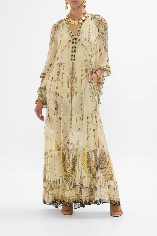 WIDE SLEEVE GATHERED DRESS GATEWAY TO THE AFTERLIFE made by Camilla