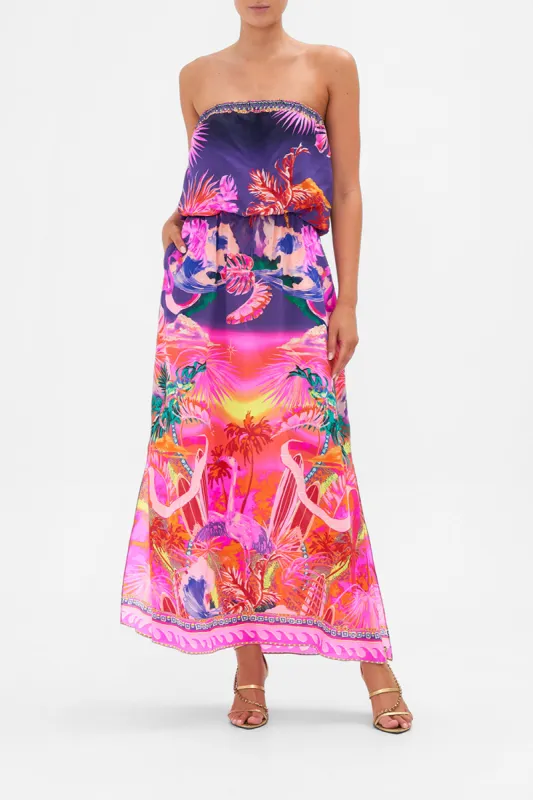 STRAPLESS BLOUSON DRESS FLIGHT OF THE FLAMINGO sold by Camilla