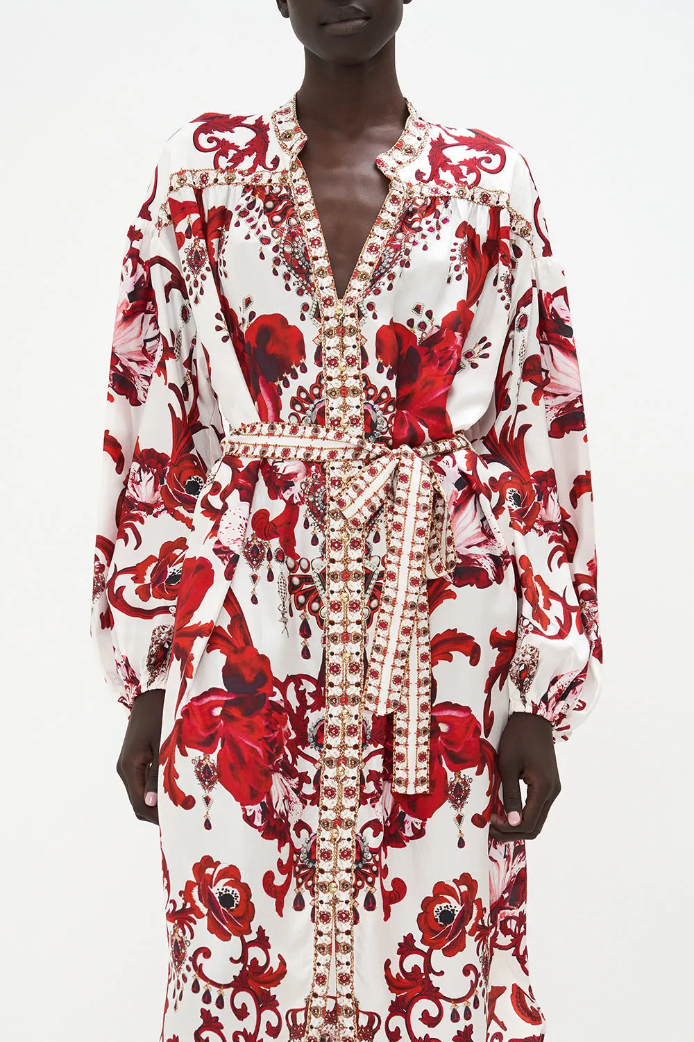 BLOUSON SLEEVE MIDI DRESS CROWN OF THORNS sold by Camilla product image thumbnail 5