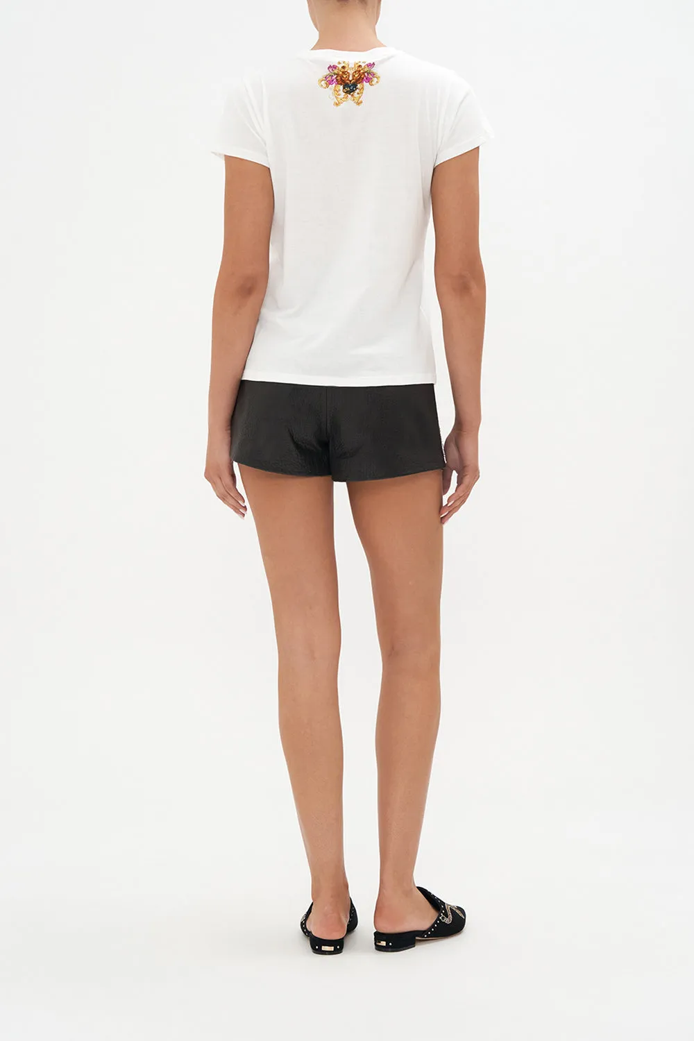 SLIM FIT ROUND NECK T-SHIRT ROYALTY LOYALTY sold by Camilla product image thumbnail 2