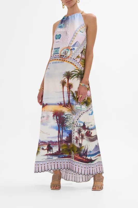 LOW BACK LONG DRESS WITH NECK HARDWARE CALL ME IN CAIRO sold by Camilla