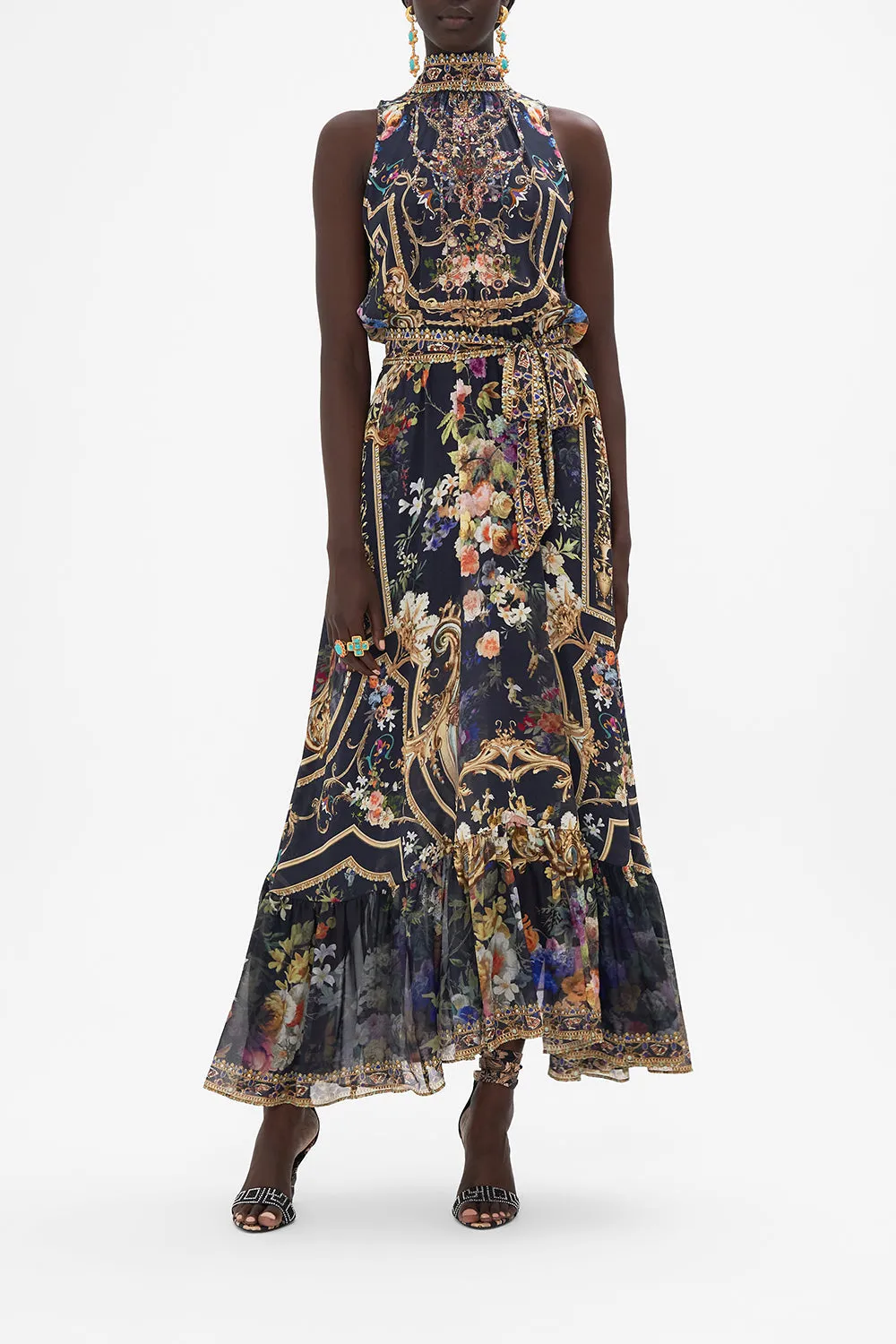 NECKTIE DRESS WITH ELASTICATED WAIST PLAY YOUR CARDS RIGHT sold by Camilla