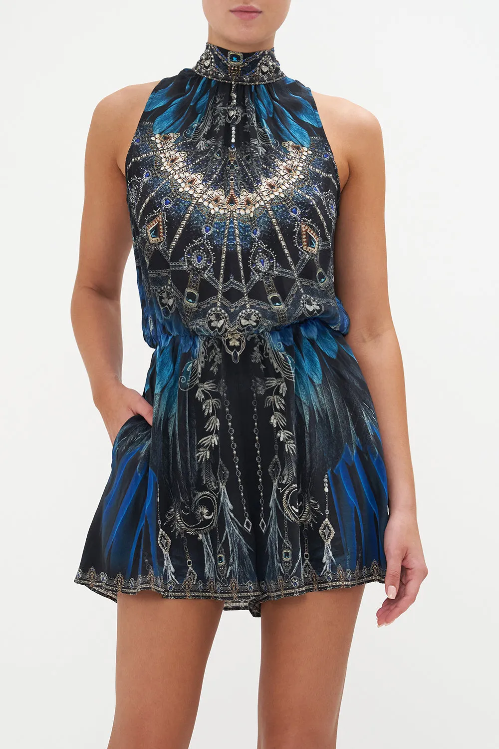 NECK TIE PLAYSUIT WITH ELASTIC WAIST GROUND CONTROL sold by Camilla product image thumbnail 5