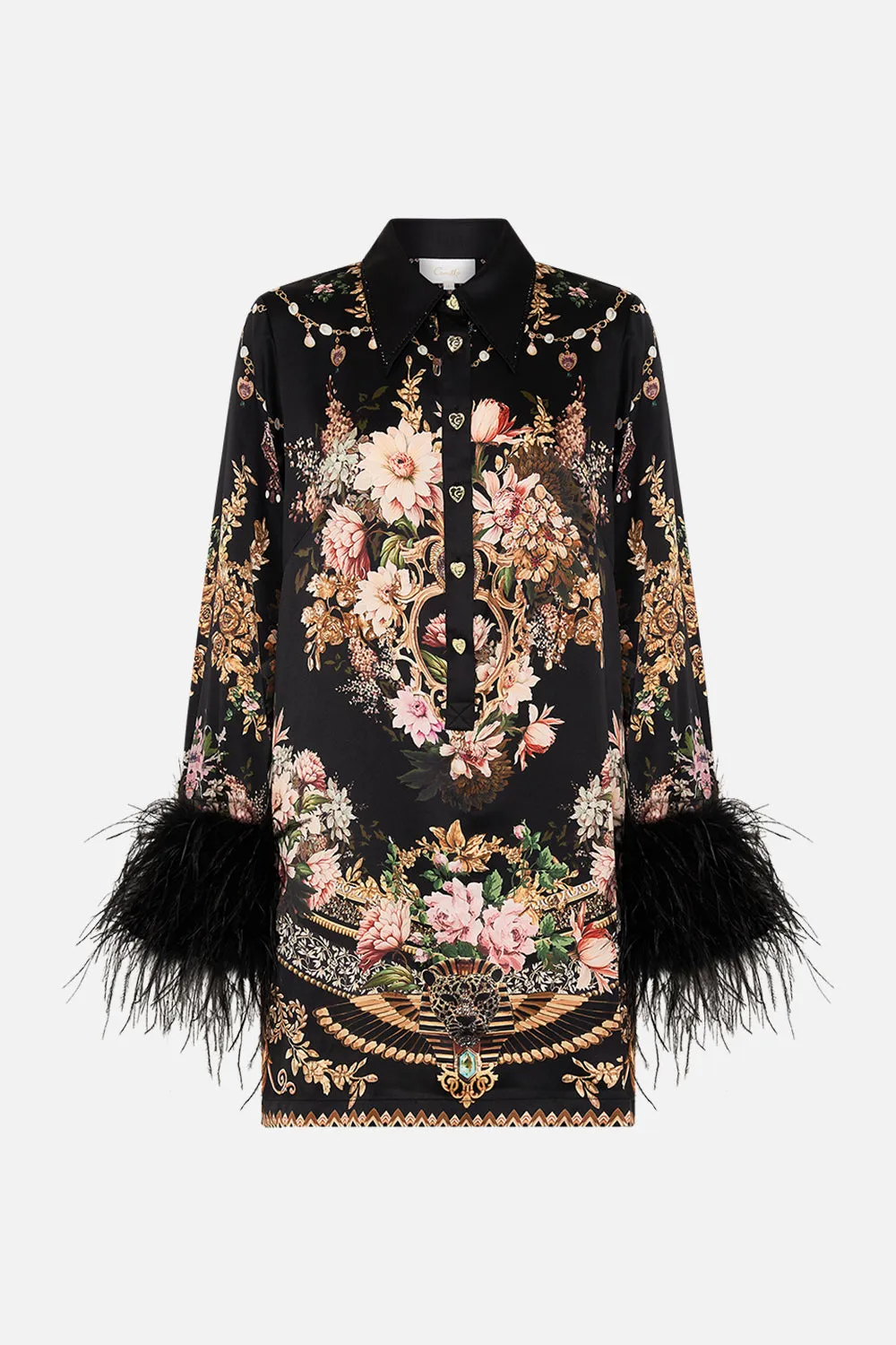 MINI SHIRT DRESS WITH FEATHERS DYNASTY DAZE sold by Camilla product image thumbnail 4