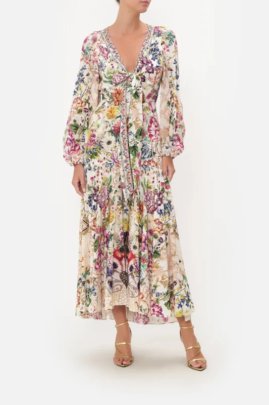 WRAP TIE DRESS WITH BLOUSON SLEEVE QUEENS BEE HIVE sold by Camilla