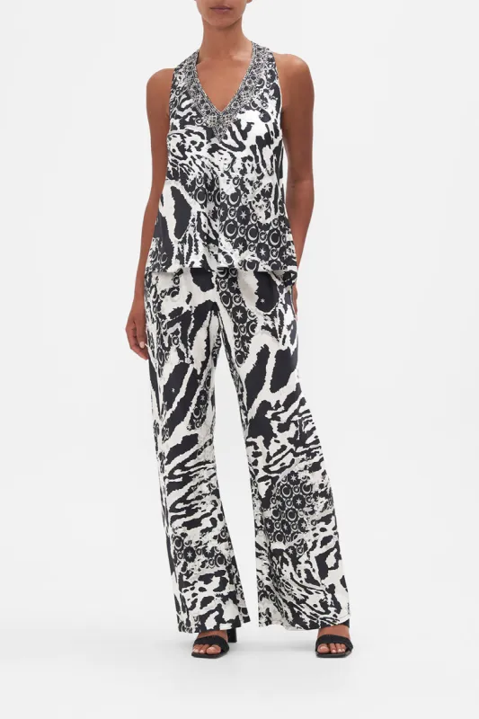 V NECK TOP WITH KNOT BACK FELINE FANTASY sold by Camilla