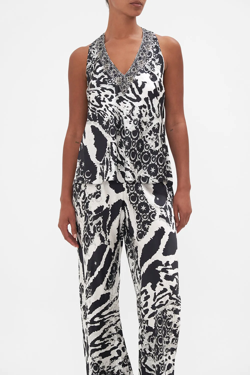 V NECK TOP WITH KNOT BACK FELINE FANTASY sold by Camilla product image thumbnail 5