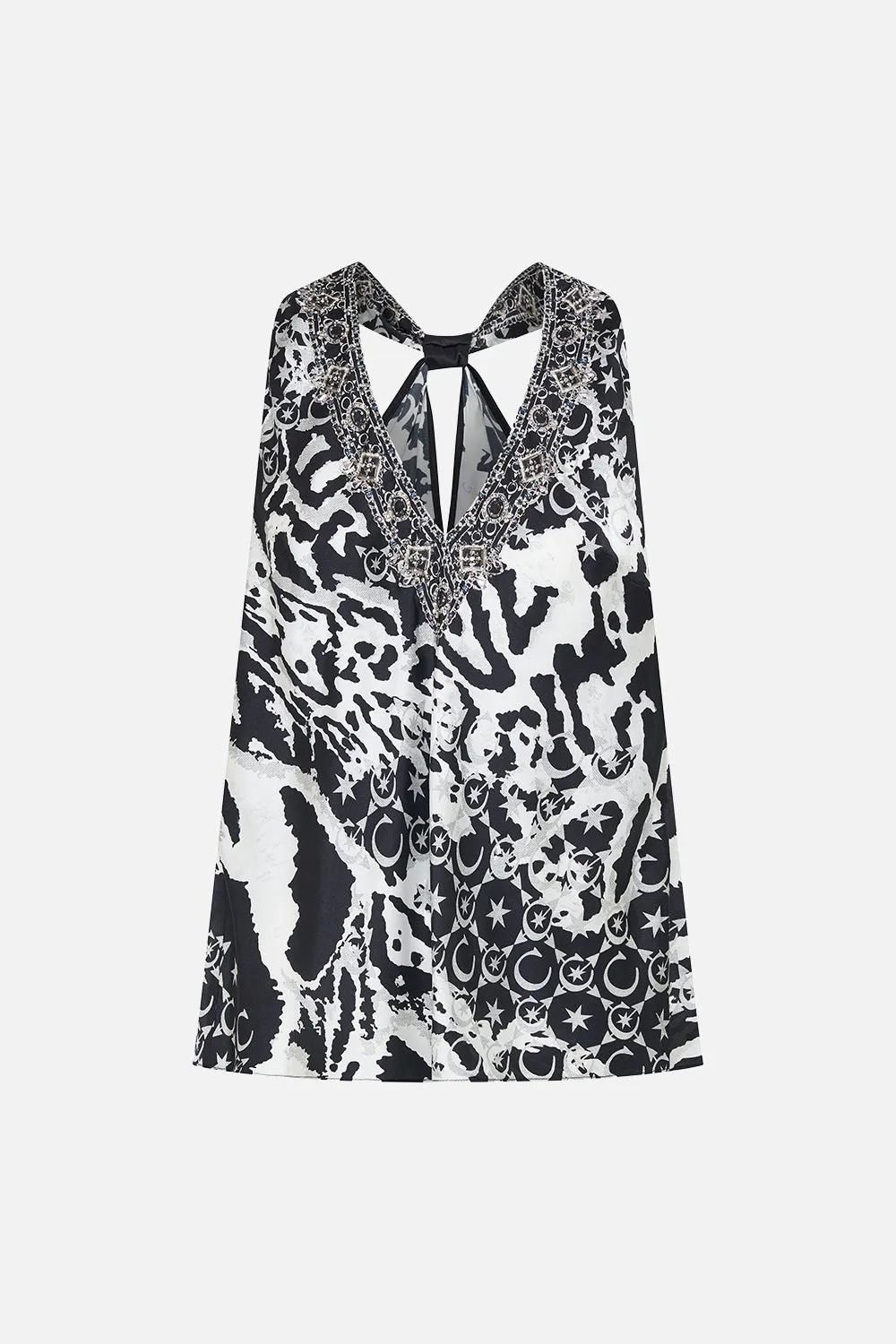 V NECK TOP WITH KNOT BACK FELINE FANTASY sold by Camilla product image thumbnail 3