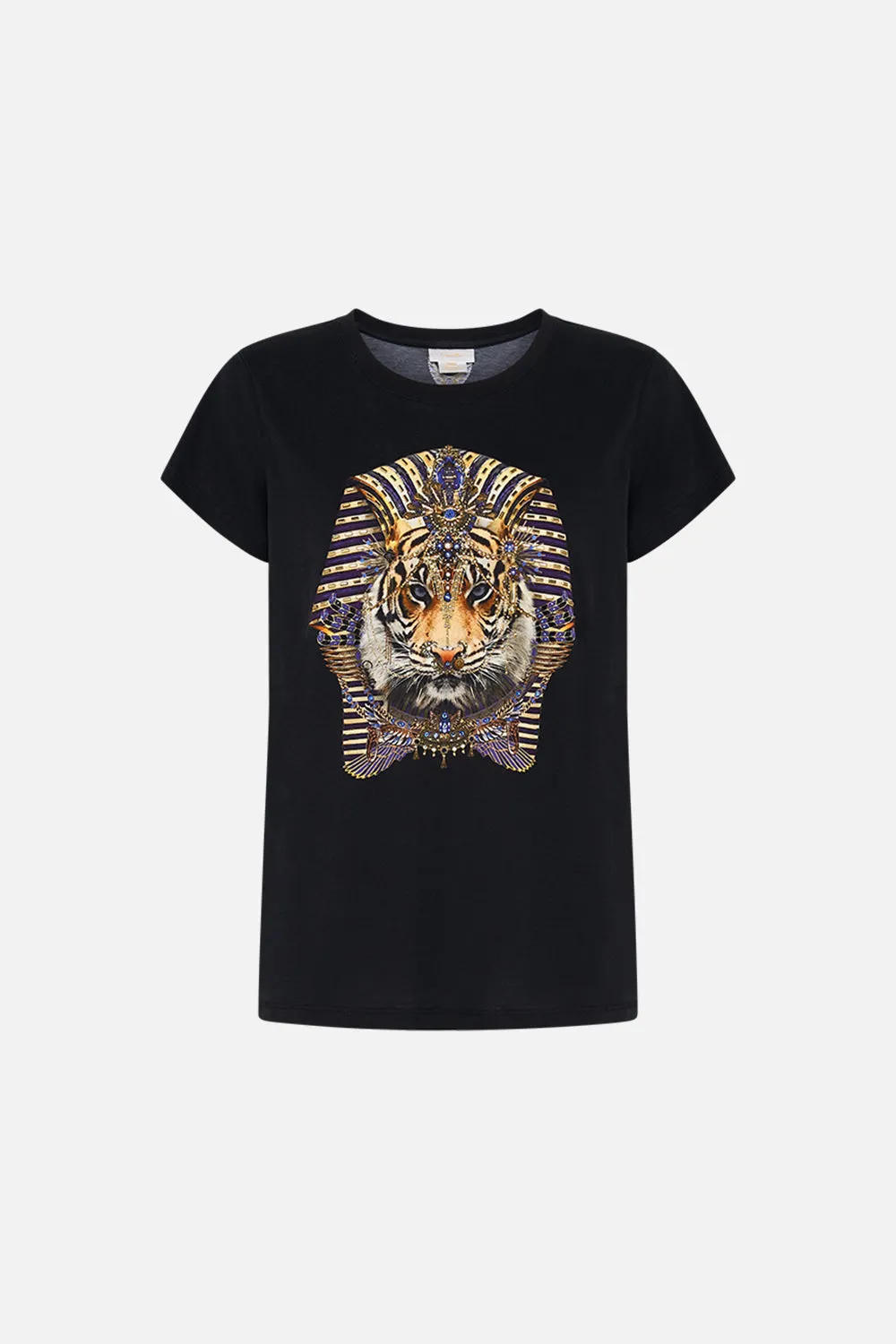 SLIM FIT ROUND NECK T-SHIRT - BLACK MY FAIR PHARAOH sold by Camilla product image thumbnail 3