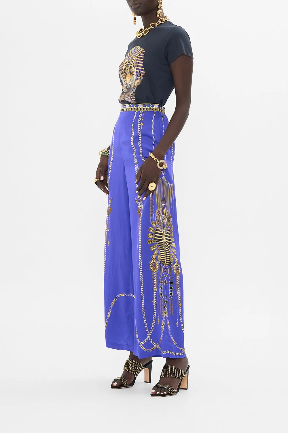 SLIM FIT ROUND NECK T-SHIRT - BLACK MY FAIR PHARAOH sold by Camilla product image thumbnail 4