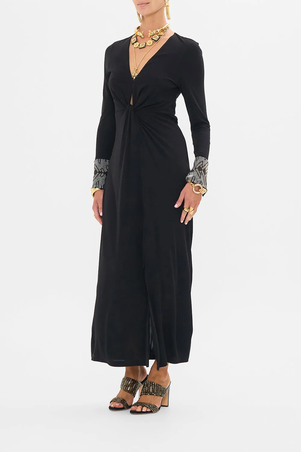 LONG V NECK TWIST FRONT JERSEY DRESS CARTOUCHE KINGDOM sold by Camilla product image thumbnail 4