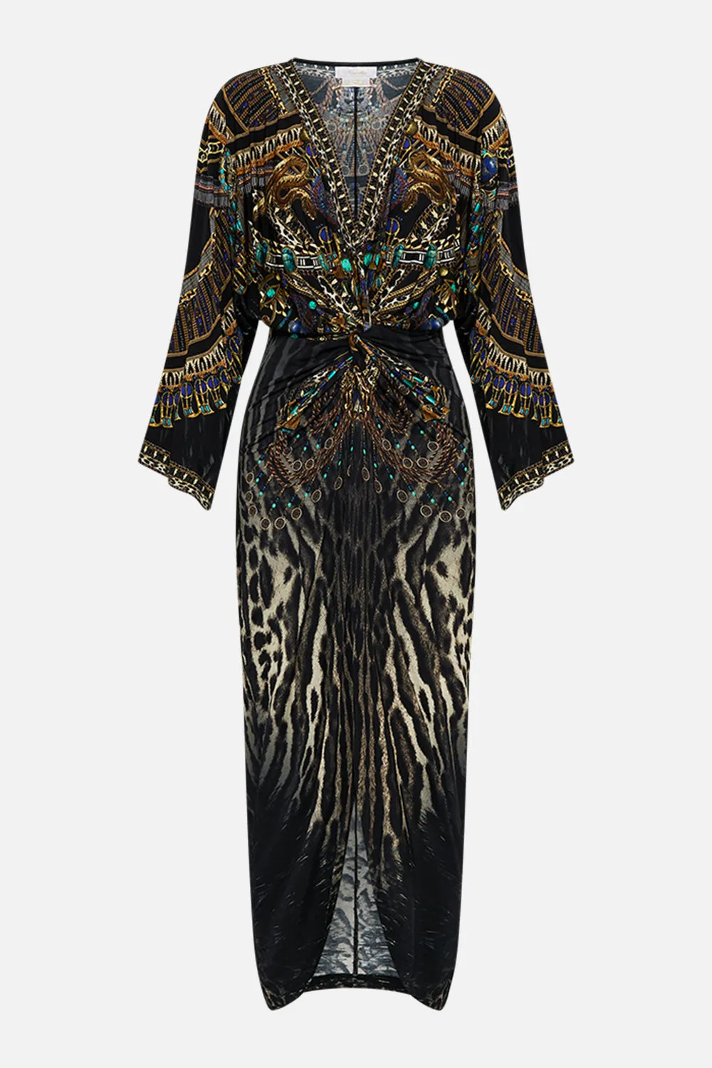 LONG SPLIT FRONT TWIST DRESS CAT WORSHIP sold by Camilla product image thumbnail 3