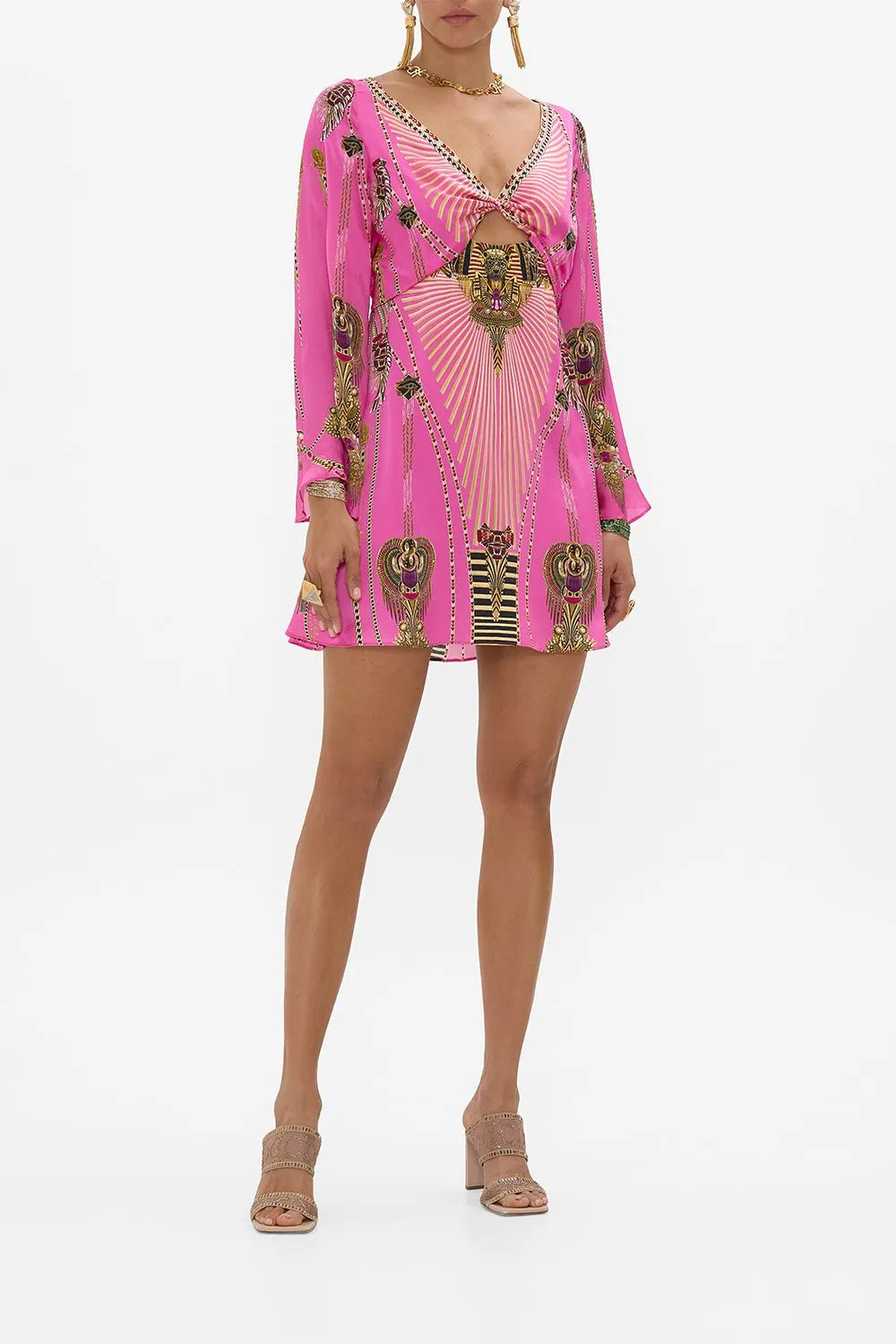 LONG SLEEVE TWIST SHORT DRESS SONG OF THE SCARAB sold by Camilla