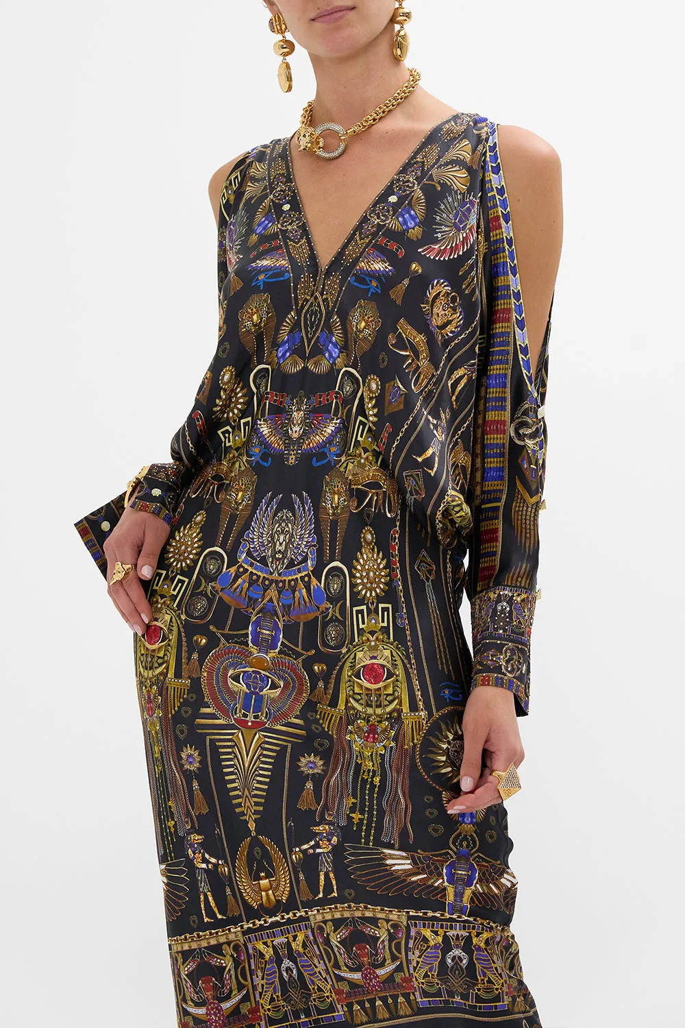 PLUNGE NECK DRAPED SHOULDER DRESS CARTOUCHE KINGDOM sold by Camilla product image thumbnail 5