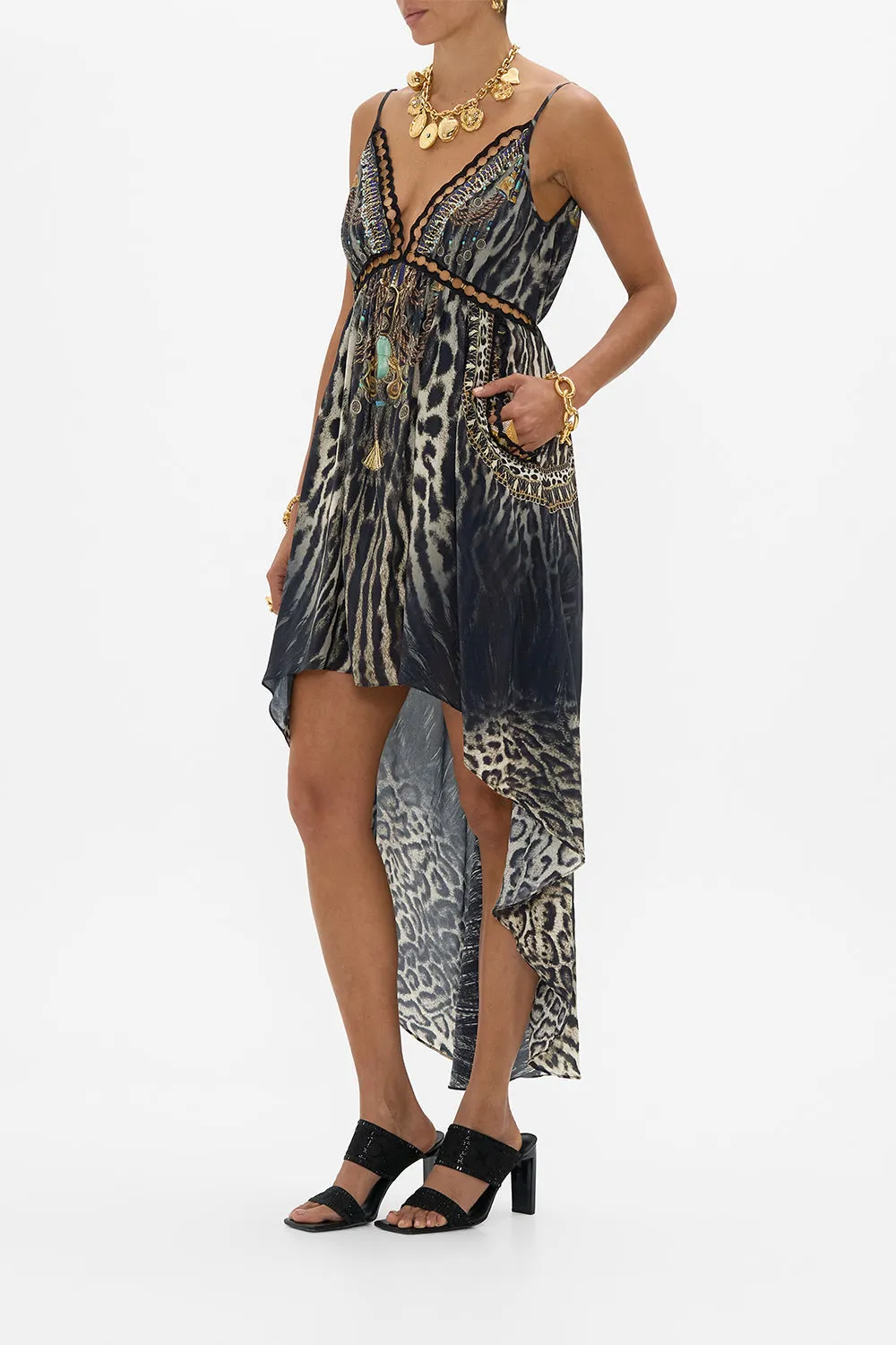 STRAPPY HIGH LOW DRESS WITH POCKETS CAT WORSHIP sold by Camilla product image thumbnail 4