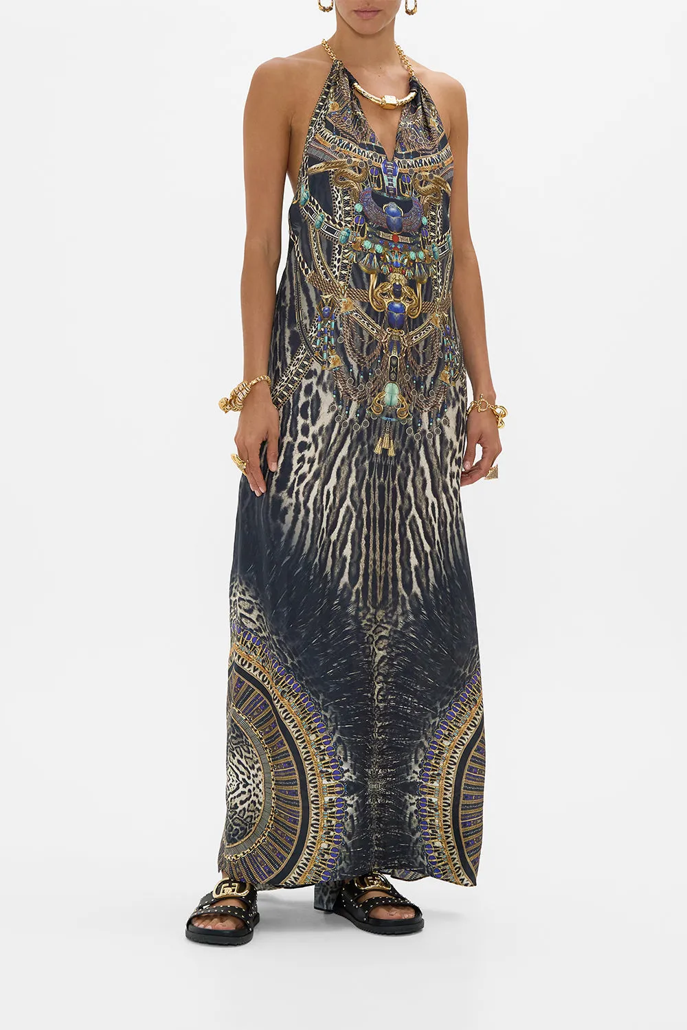 LOW BACK LONG DRESS WITH NECK HARDWARE CAT WORSHIP sold by Camilla