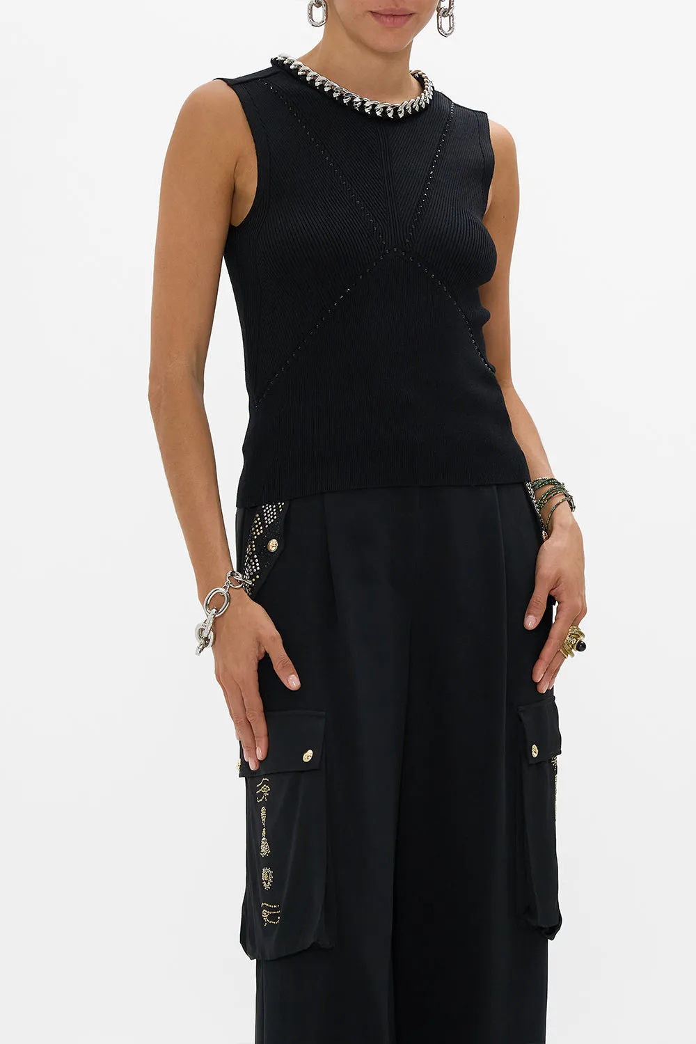 SLEEVELESS KNIT TANK TOP CARTOUCHE KINGDOM sold by Camilla product image thumbnail 5