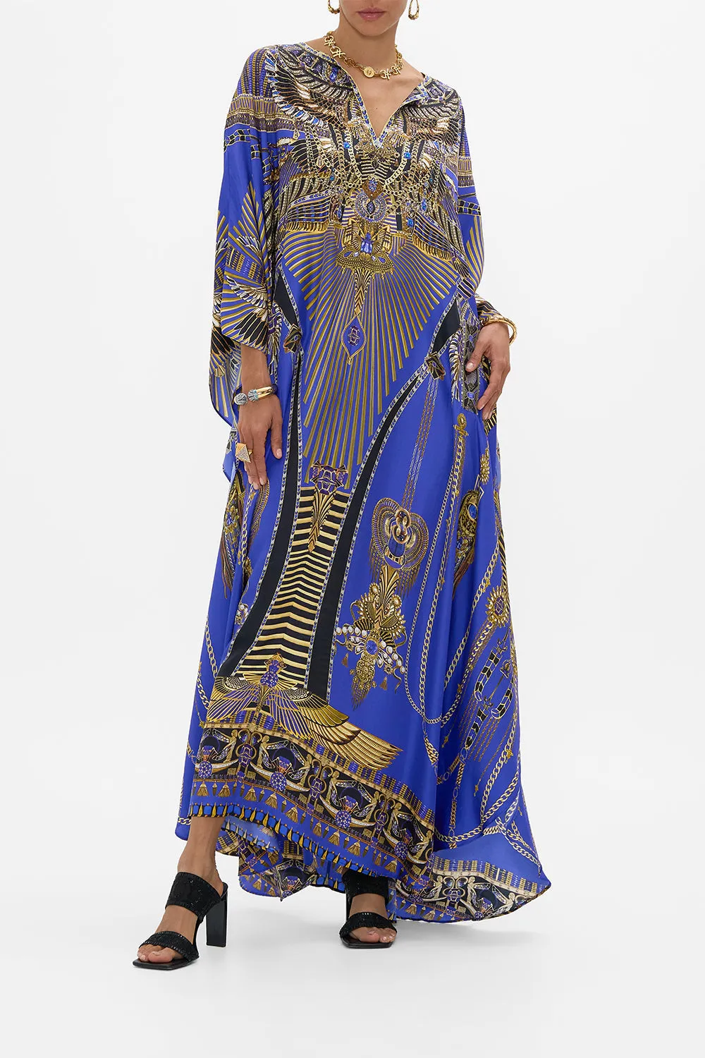 V NECK KAFTAN WITH FRONT WELT POCKETS MY FAIR PHARAOH sold by Camilla