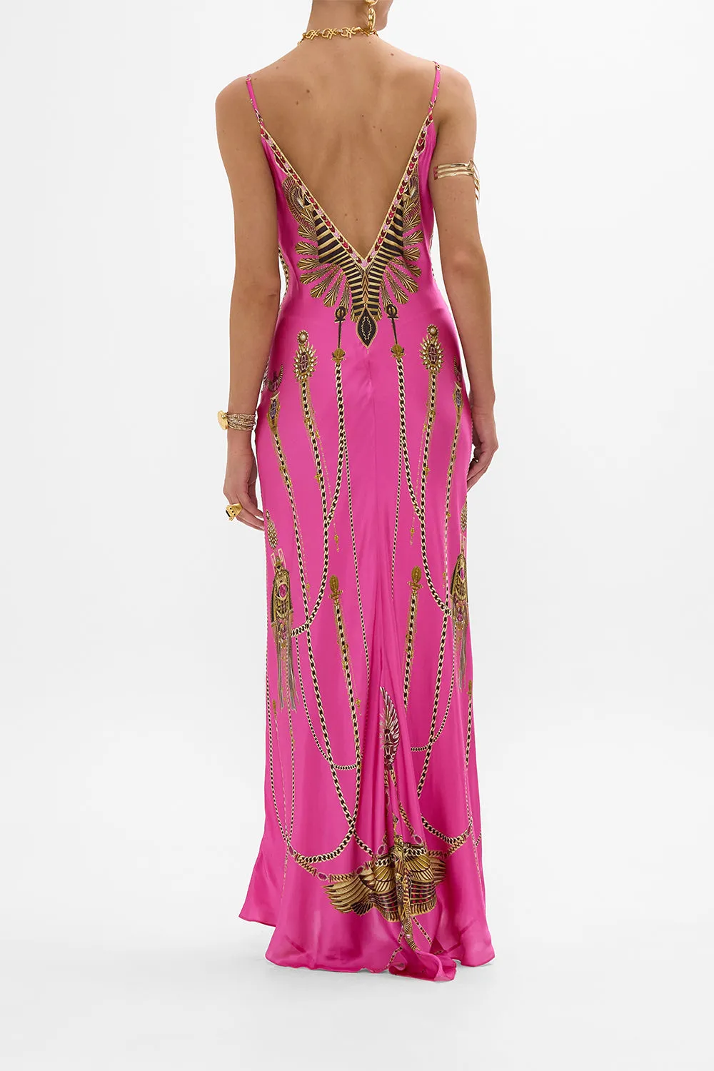 V NECK LONG BIAS SLIP DRESS WITH TRAIN SONG OF THE SCARAB sold by Camilla product image thumbnail 2