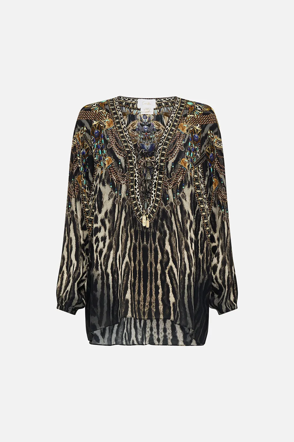 LACE UP BLOUSE CAT WORSHIP sold by Camilla product image thumbnail 3