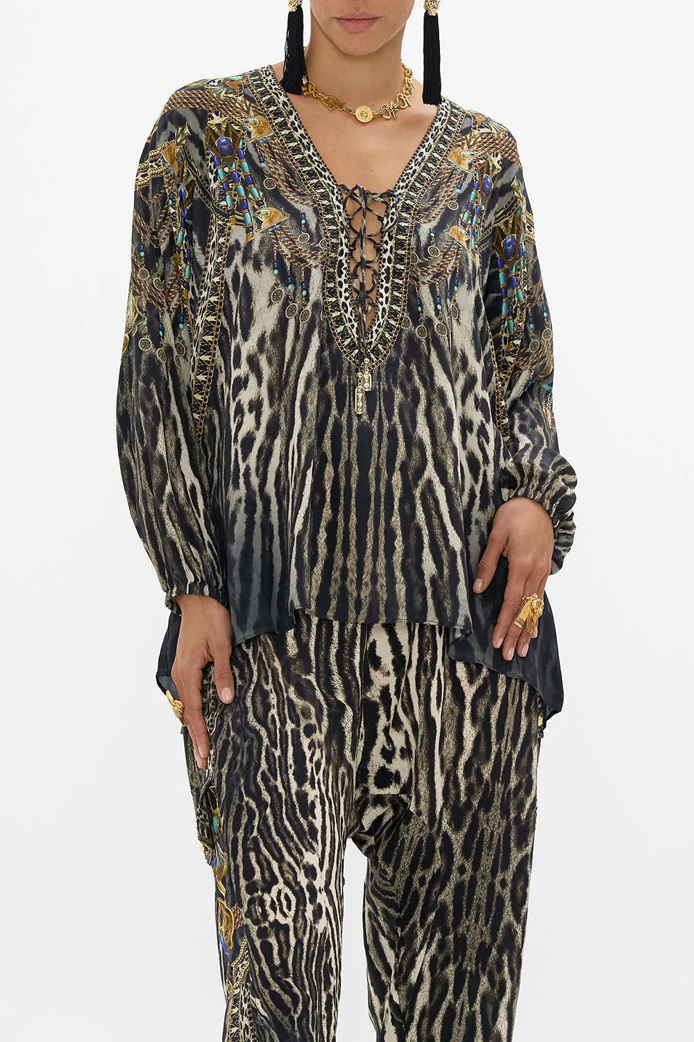 LACE UP BLOUSE CAT WORSHIP sold by Camilla product image thumbnail 5