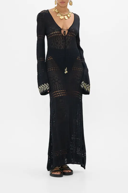 LACE UP KNIT DRESS CAT WORSHIP sold by Camilla