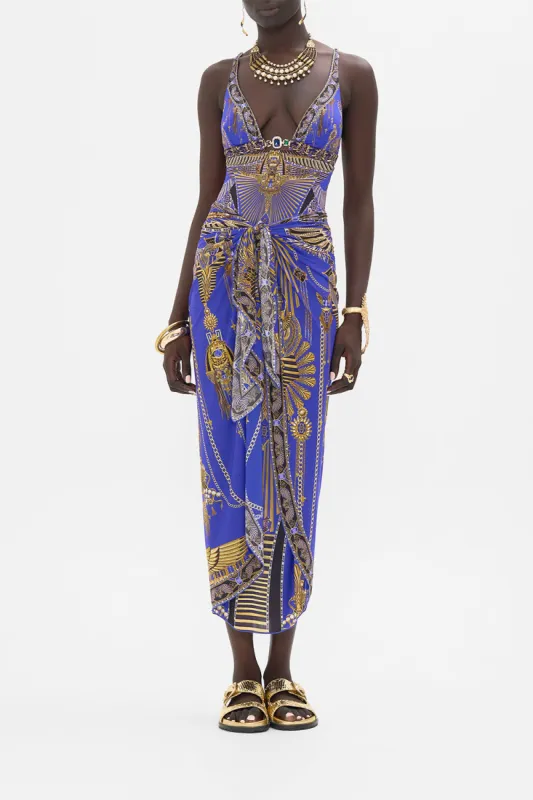 LAYERED LONG SARONG WITH FRONT TIE MY FAIR PHARAOH sold by Camilla
