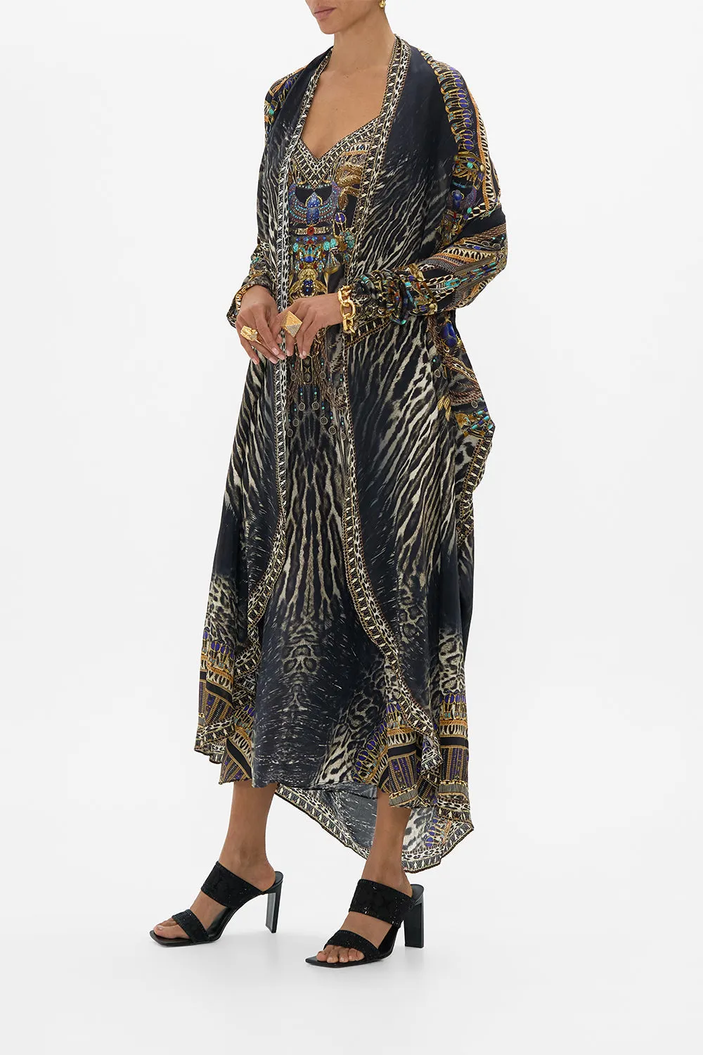 LONG CASUAL JACKET WITH POCKETS CAT WORSHIP sold by Camilla product image thumbnail 4