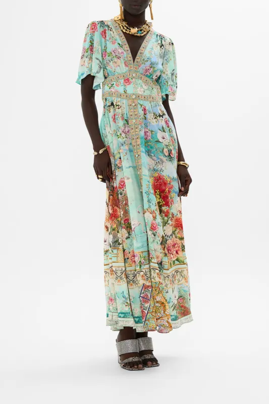 SHAPED WAISTBAND DRESS WITH FLUTTER SLEEVES THE JEWELLERY MUSEUM sold by Camilla