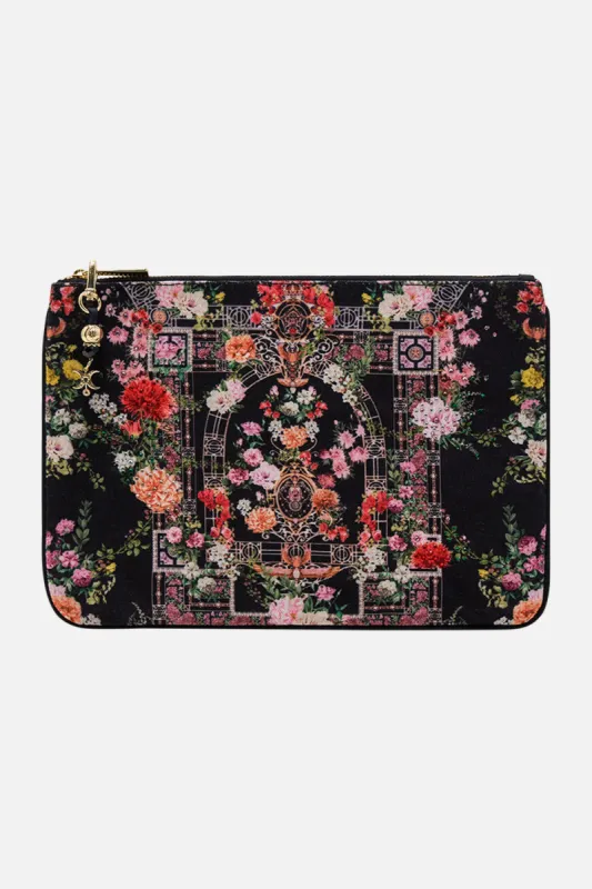 SMALL CANVAS CLUTCH ADORNED IN ALEXANDRIA sold by Camilla
