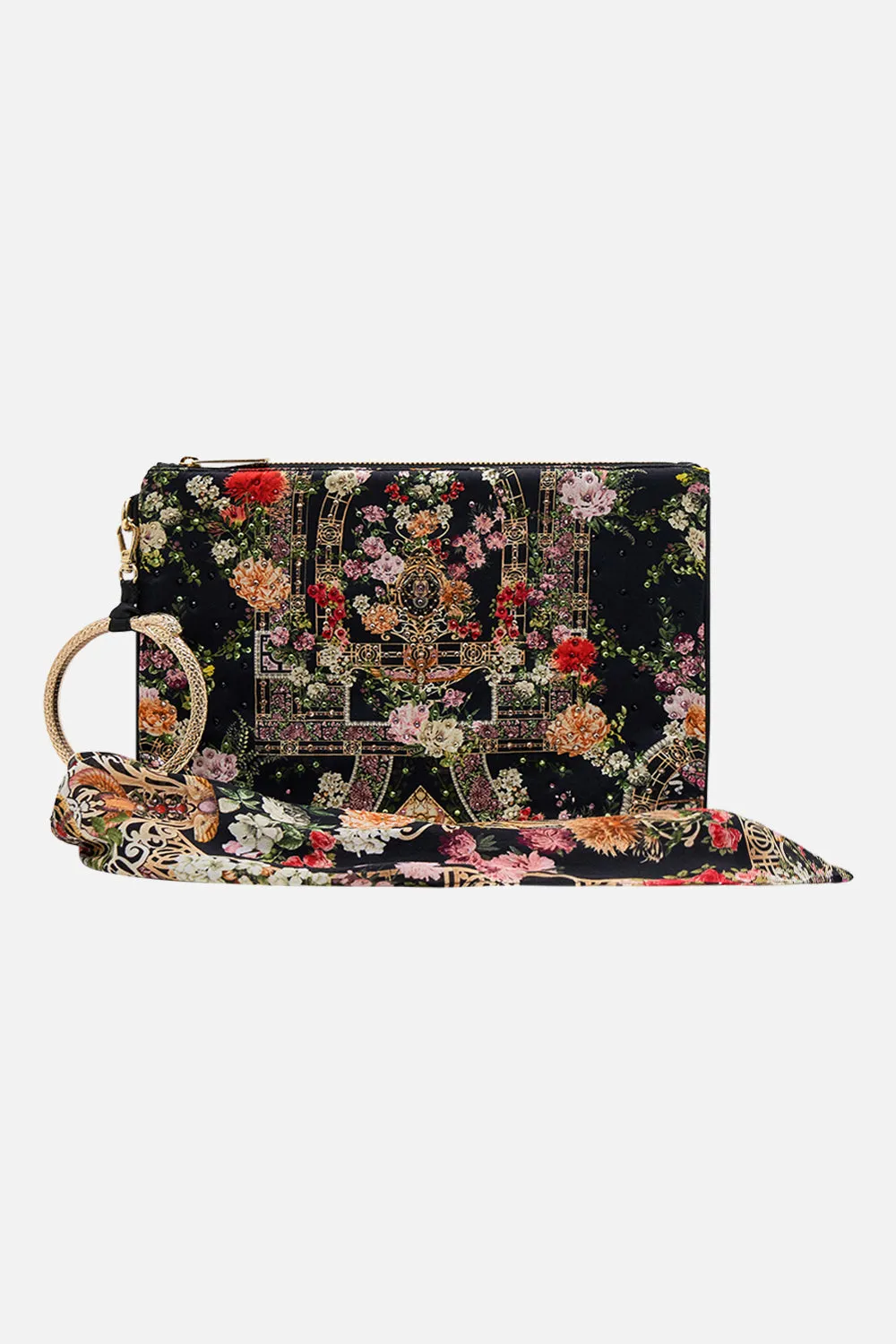 RING SCARF CLUTCH ADORNED IN ALEXANDRIA sold by Camilla