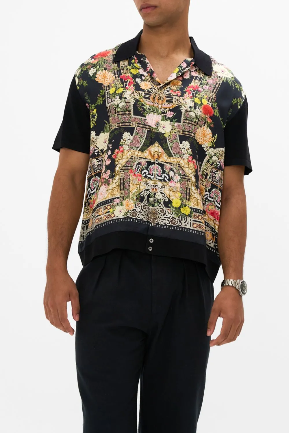 KNIT SLEEVE SILK SHIRT ADORNED IN ALEXANDRIA sold by Camilla product image thumbnail 5